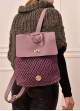 Handgemachte Gestrickte Leder Backpack Tasche