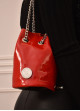 Handgemachtes Rotes Lederbeutel Tasche