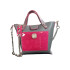 Handgemachte Tasche aus echtem Leder in Grau und Rosa