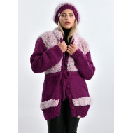 Strickjacke in Mauve-Pink Farbtöne