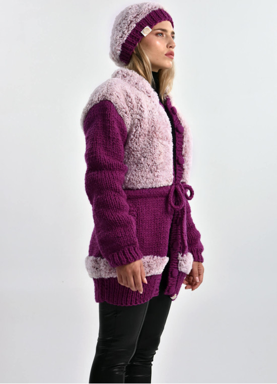 Strickjacke in Mauve-Pink Farbtöne