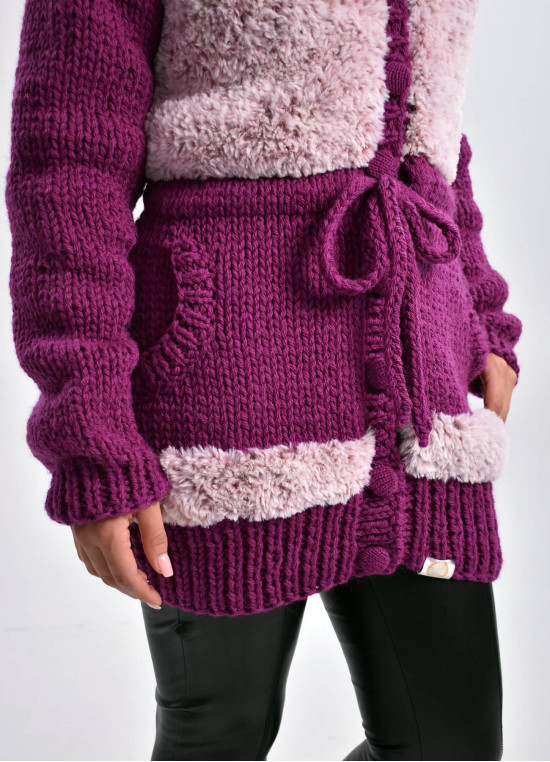 Strickjacke in Mauve-Pink Farbtöne