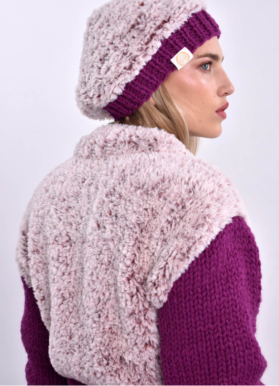 Strickjacke in Mauve-Pink Farbtöne