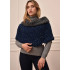 Poncho Grau-Navy mit Pailletten