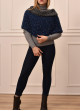 Poncho Grau-Navy mit Pailletten