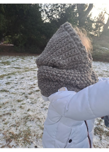 Gestrickte Kinder-Balaclava in Grau S