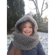 Gestrickte Kinder-Balaclava in Grau M