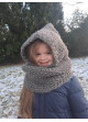 Gestrickte Kinder-Balaclava in Grau S