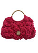 Handgemachte Gestrickte Makramee-Tasche mit Blumen