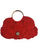 Handgemachte Gestrickte Makramee-Tasche mit Blumen