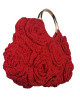 Handgemachte Gestrickte Makramee-Tasche mit Blumen